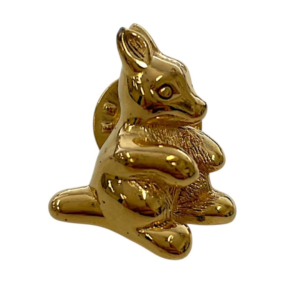 Christian Dior Vintage Rabbit Motif Pin Brooch, Gold Color, Women's